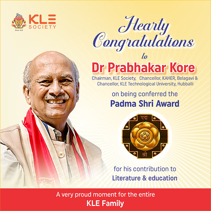 Padma Shri to Dr. Prabhakar Kore